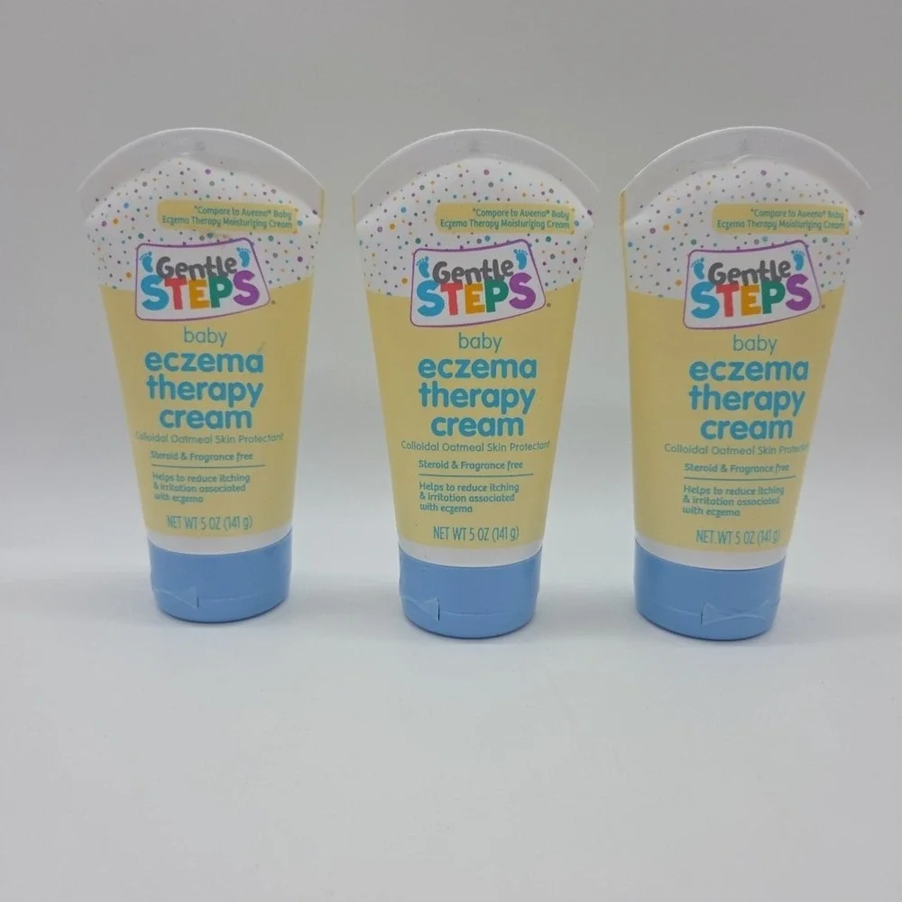 Lot 3 GENTLE STEPS 5 Oz Baby ECZEMA THERAPY Colloidal Oatmeal Cream *Exp 12/2025